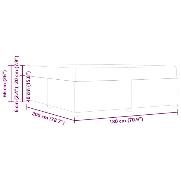 Рамка за легло с матрак Тъмен кафяв 180 x 200 cm текстил