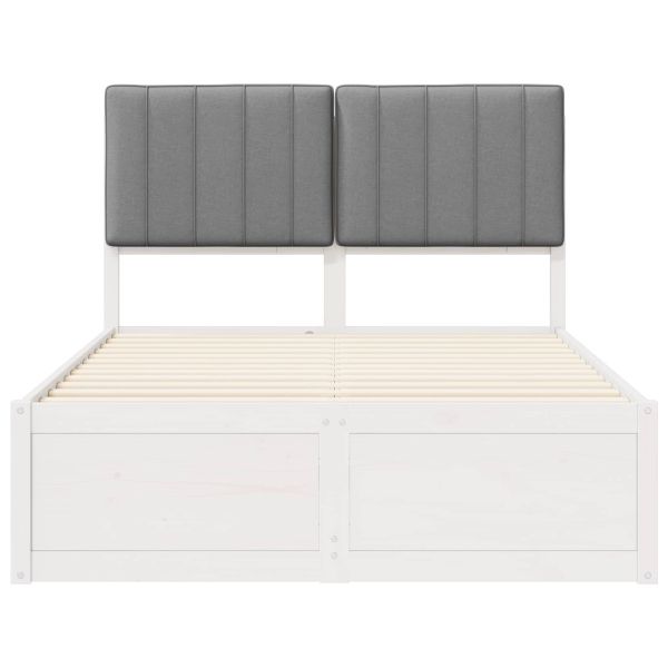 Леглова рамка с тапицирана гръбна част Светлосиво 120 x 190 cm