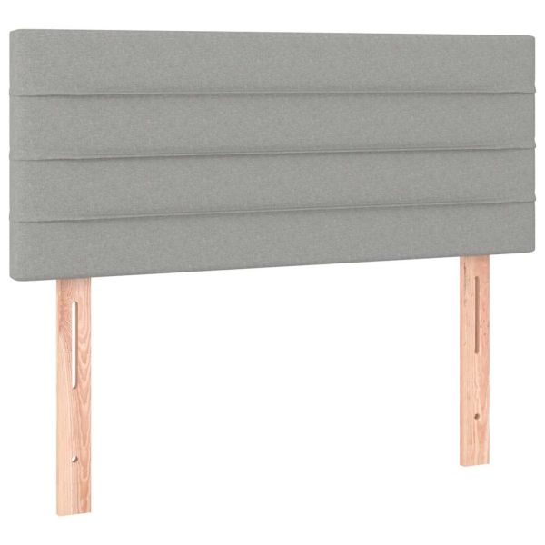 Боксспринг легло с матрак и LED, светлосиво, 120x190 см, плат