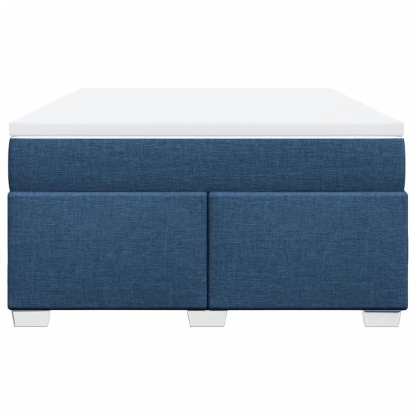 Боксспринг легло с матрак, синьо, 160x200 см, плат