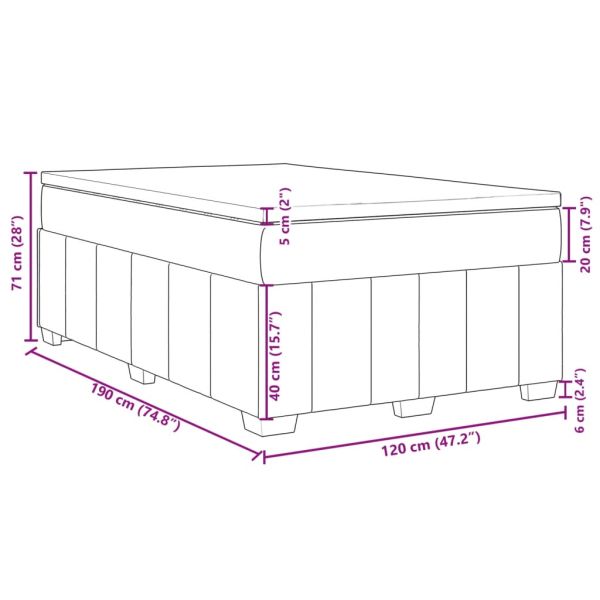 Боксспринг легло с матрак, светлосиво, 120x190 см, плат