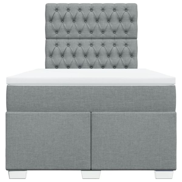 Боксспринг легло с матрак, светлосиво, 120x190 см, плат