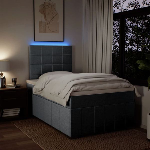 Боксспринг легло с матрак, светлосиво, 120x190 см, плат