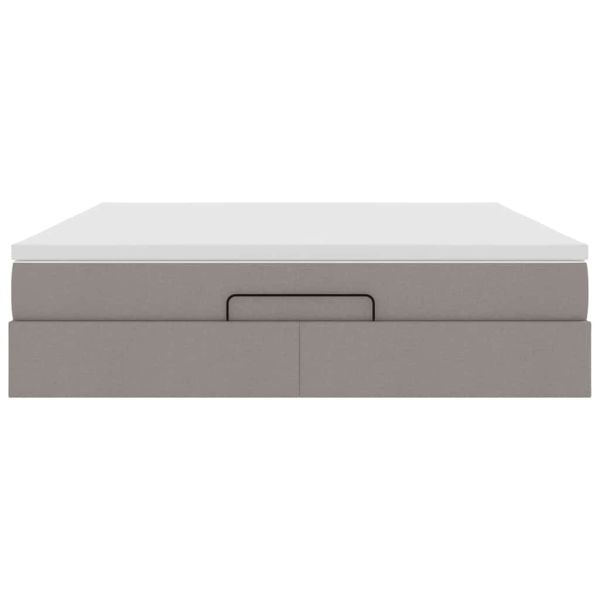 Османска легло с матрак, таупе, 160x200 см, плат