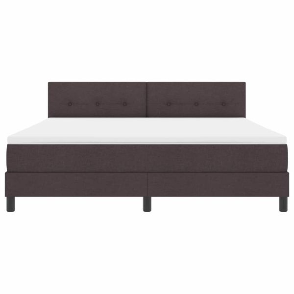 Легло с пружинирана основа Тъмен кафяв 180 x 200 cm текстил