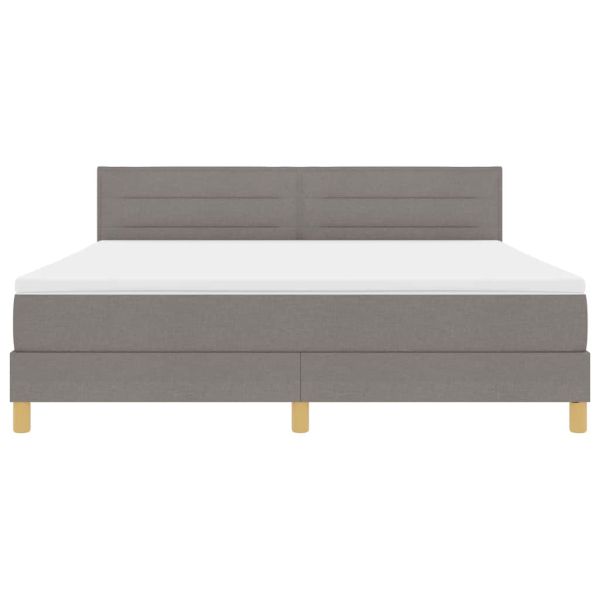 Легло с пружинирана основа с матрак Таупе 180 x 200 cm текстил