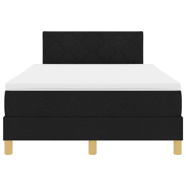 Легло с пружинирана основа с матрак Черно 120 x 190 cm текстил