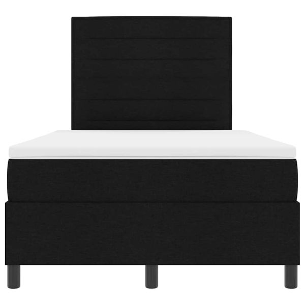 Легло с пружинирана основа с матрак Черно 120 x 190 cm текстил