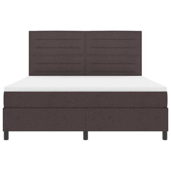 Легло с пружинирана основа Тъмен кафяв 180 x 200 cm текстил