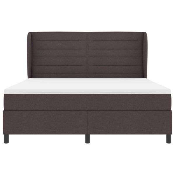 Легло с пружинирана основа Тъмнокафяв 180 x 200 cm текстил