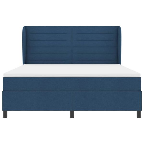 Легло с пружинирана основа с матрак Синьо 180 x 200 cm текстил