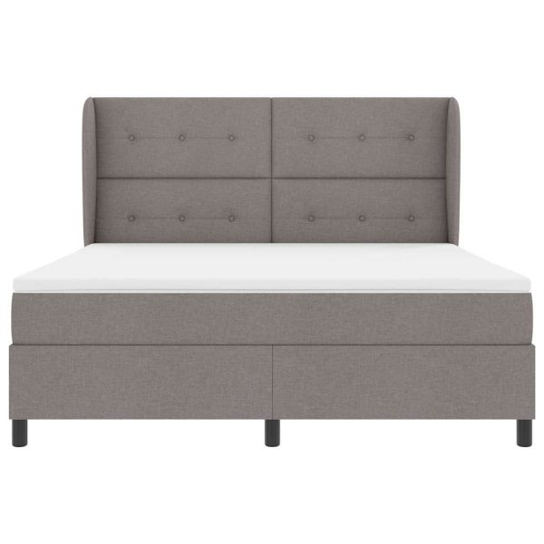 Легло с пружинирана основа с матрак Таупе 180 x 200 cm текстил