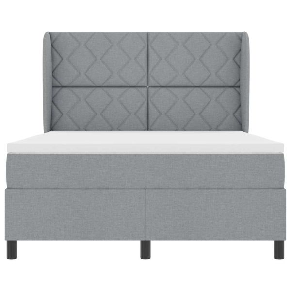 Легло с пружинирана основа Светлосиво 160 x 200 cm текстил