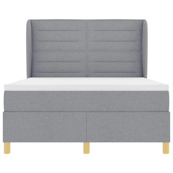 Легло с пружинирана основа Светлосиво 200 x 160 см текстил