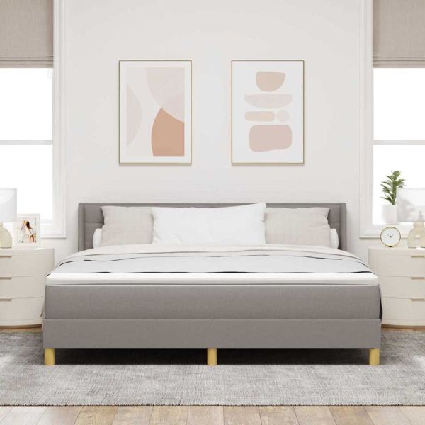 Легло с пружинирана основа с матрак Таупе 200 x 180 cm текстил