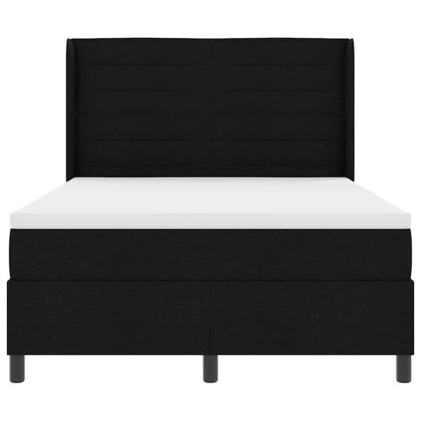 Легло с пружинирана основа с матрак Черен 200 x 160 см текстил