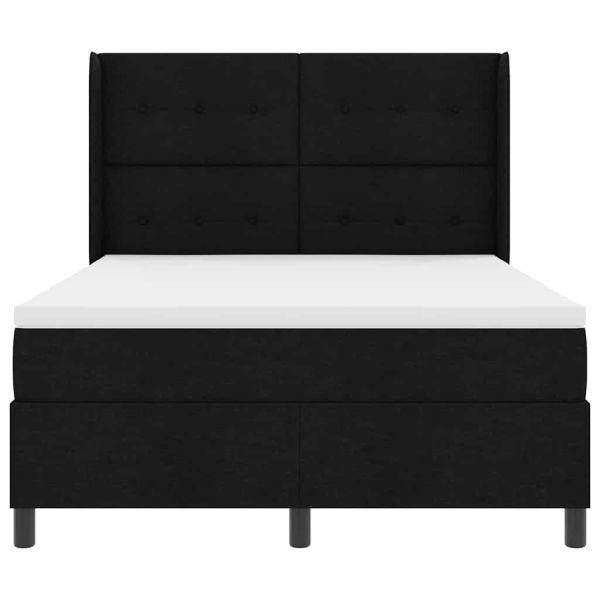 Легло с пружинирана основа с матрак Черен 200 x 160 см текстил