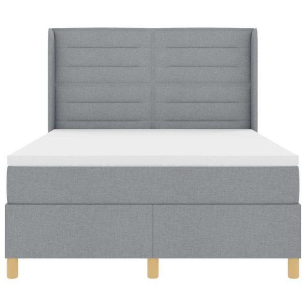 Легло с пружинирана основа Светлосиво 160 x 200 cm текстил