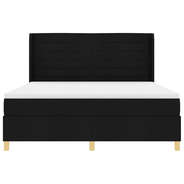 Легло с пружинирана основа с матрак Черно 180 x 200 cm текстил