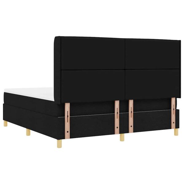 Легло с пружинирана основа с матрак Черно 180 x 200 cm текстил