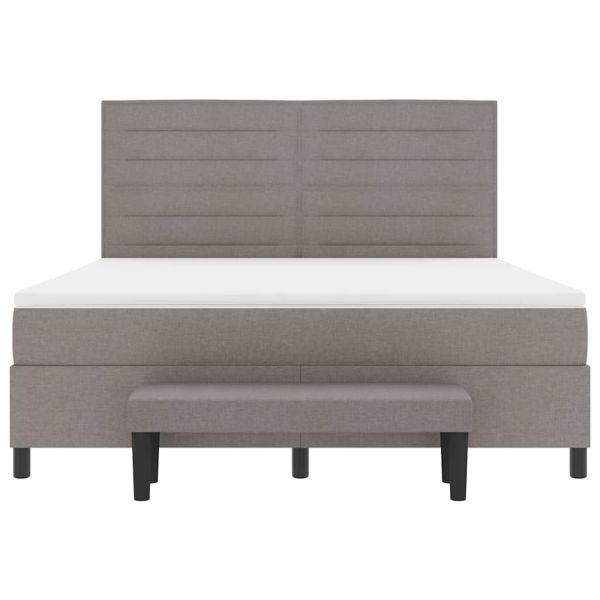 Легло с пружинирана основа с матрак Таупе 180 x 200 cm текстил