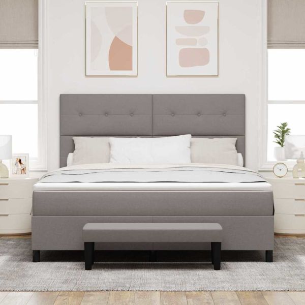 Легло с пружинирана основа с таблото Таупе 180 x 200 cm текстил