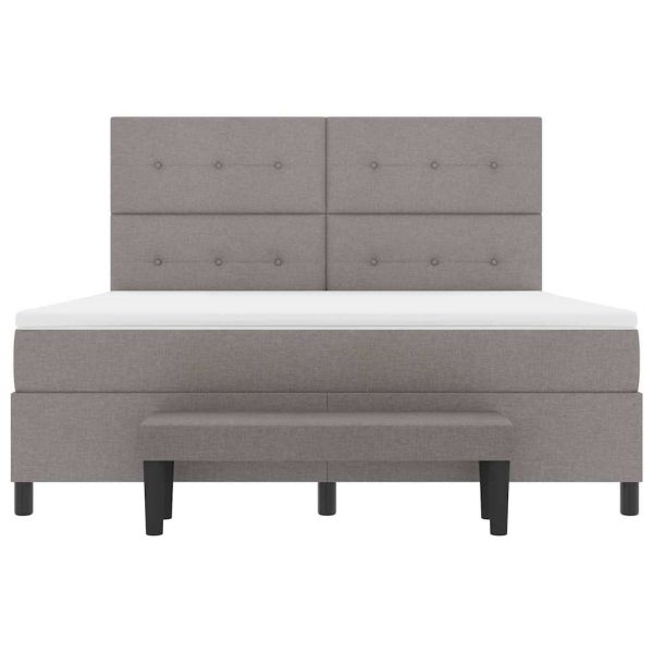 Легло с пружинирана основа с таблото Таупе 180 x 200 cm текстил