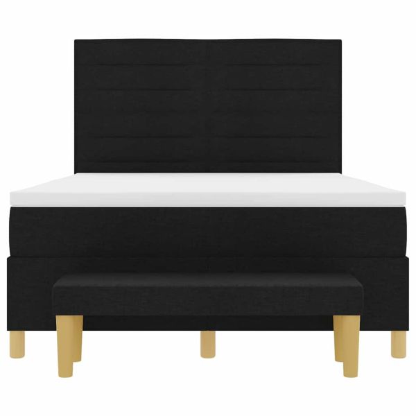 Легло с пружинирана основа с матрак Черно 160 x 200 cm текстил