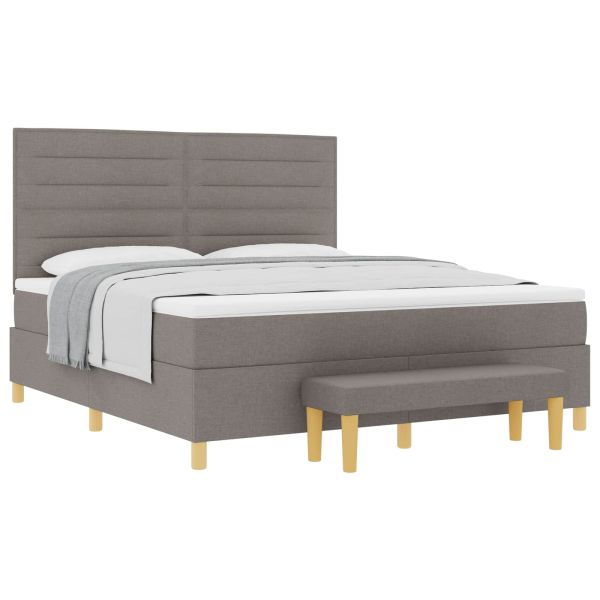 Легло с пружинирана основа с матрак Таупе 180 x 200 cm текстил