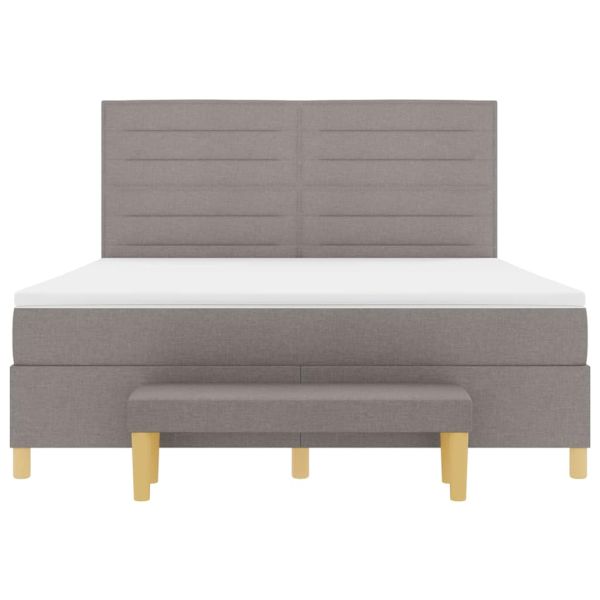 Легло с пружинирана основа с матрак Таупе 180 x 200 cm текстил