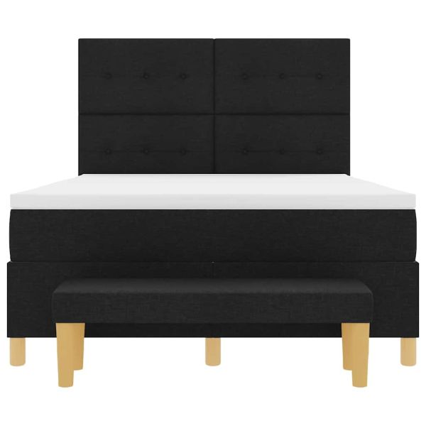 Легло с пружинирана основа с матрак Черно 160 x 200 cm текстил