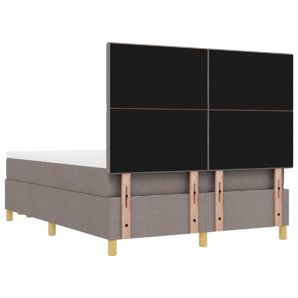 Легло с пружинирана основа с матрак Таупе 160 x 200 cm текстил