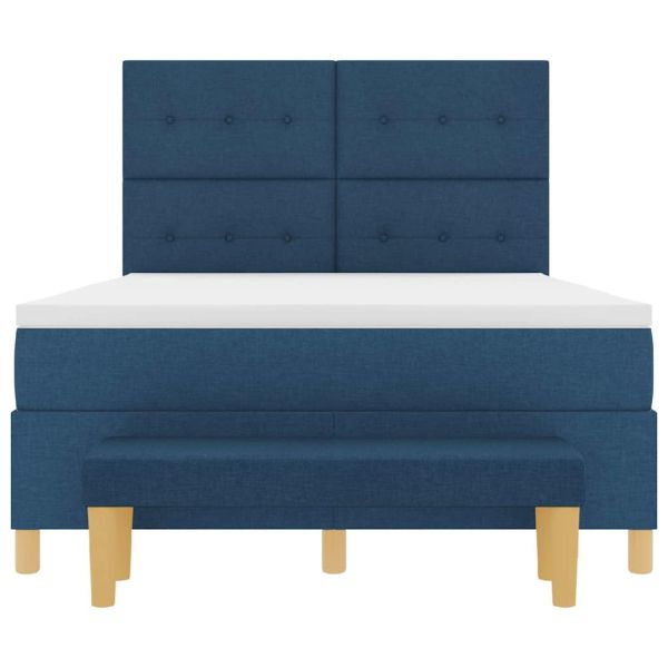 Легло с пружинирана основа с матрак Синьо 160 x 200 cm текстил