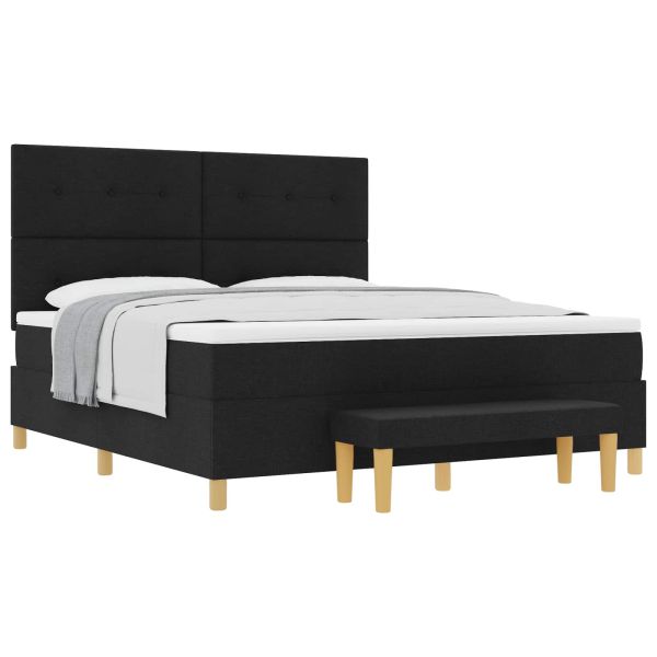 Легло с пружинирана основа с матрак Черно 180 x 200 cm текстил