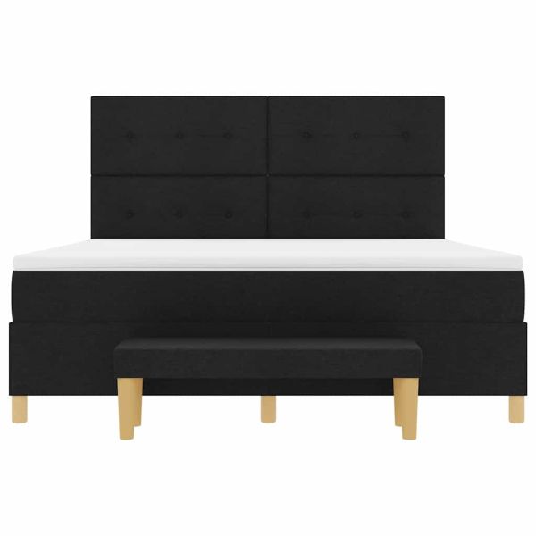 Легло с пружинирана основа с матрак Черно 180 x 200 cm текстил