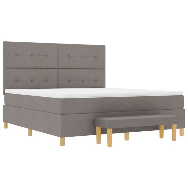 Легло с пружинирана основа с матрак Таупе 180 x 200 cm текстил