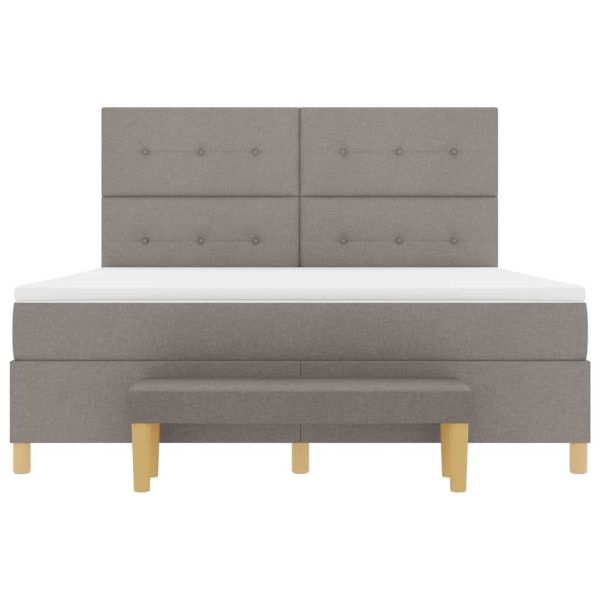 Легло с пружинирана основа с матрак Таупе 180 x 200 cm текстил