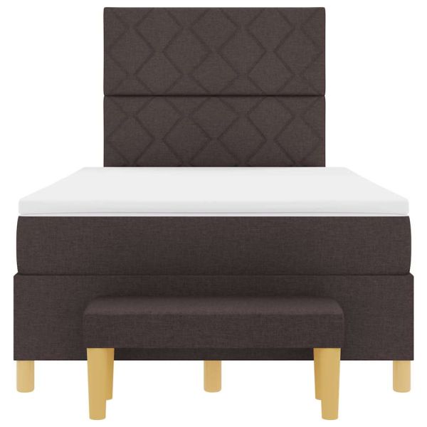 Легло с пружинирана основа Тъмнокафяв 120 x 190 cm текстил