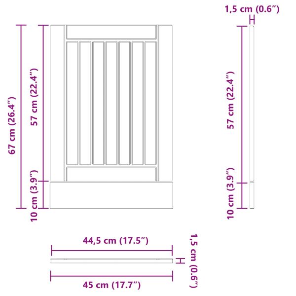Панел за миялна машина LUCCA Черен дъб 45 x 1,5 x 57 см
