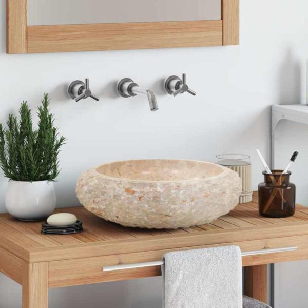 Мивка, 40x12 см, мрамор, кремава