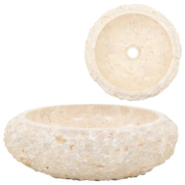 Мивка, 40x12 см, мрамор, кремава