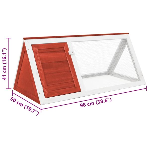 Клетка за зайци, червена, дърво