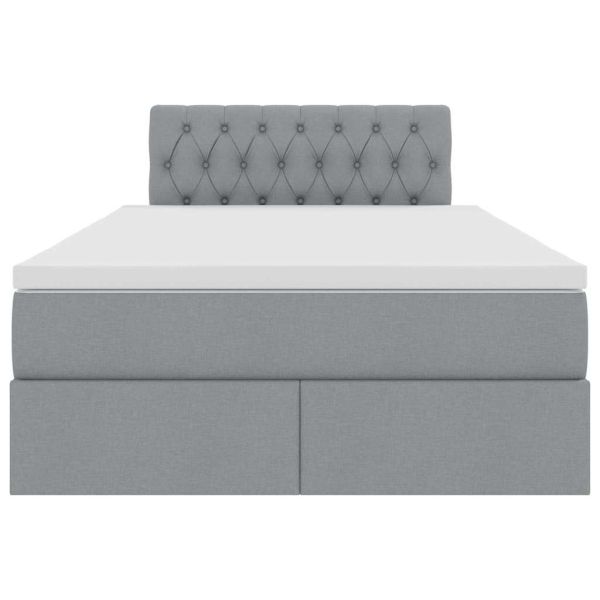 Легло с място за съхранение и матрак Светлосиво 120 x 190 cm