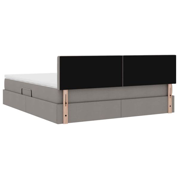Легло с място за съхранение и матрак Таупе 180 x 200 cm