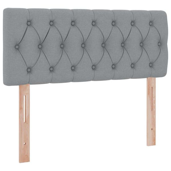 Легло с място за съхранение и LED с LED Светлосиво 120 x 190 cm