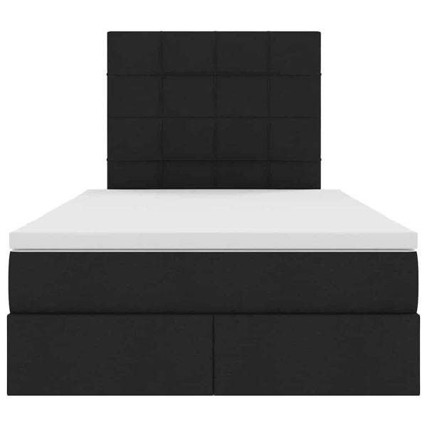 Легло с място за съхранение и матрак Черно 120 x 190 cm текстил