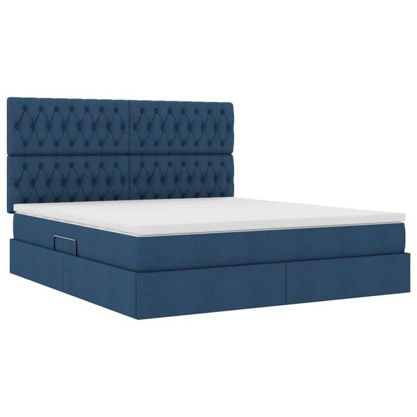 Легло с място за съхранение и матрак Синьо 180 x 200 cm