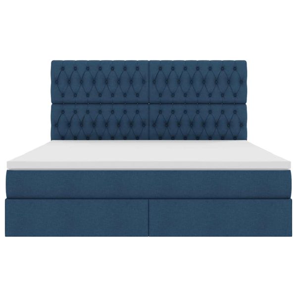 Легло с място за съхранение и матрак Синьо 180 x 200 cm