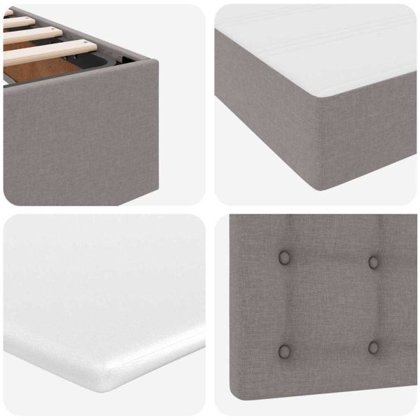 Легло с място за съхранение и матрак Таупе 160 x 200 cm