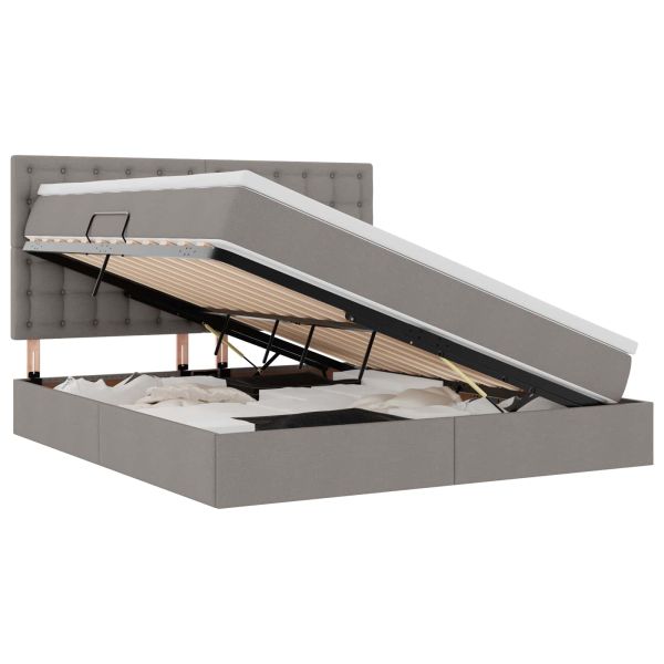 Легло с място за съхранение и матрак Таупе 180 x 200 cm